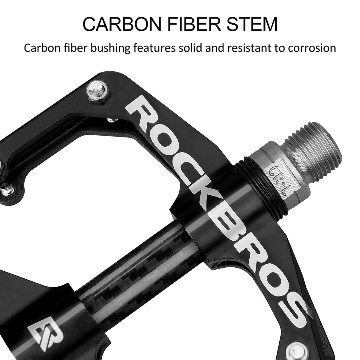 ROCKBROS Mountain MTB Bike Flat 9/16 Lightweight Carbon Fiber Sealed Bearing Pedals - ROCKBROS