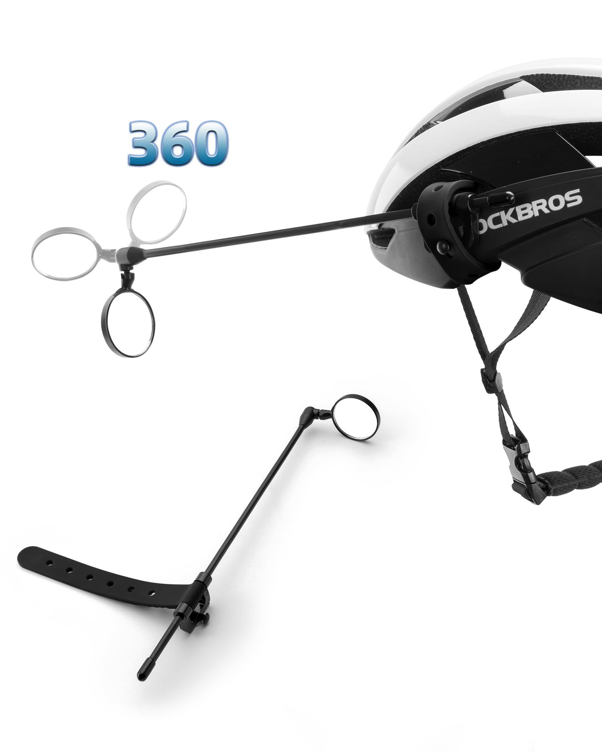 ROCKBROS Bike Helmet Mirror Detachable Fixing Way ycling Mirror - ROCKBROS
