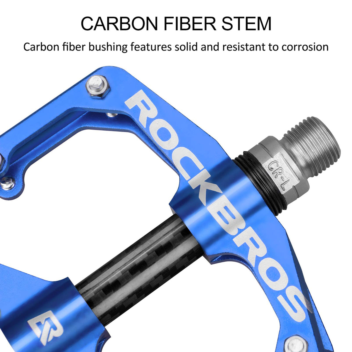 ROCKBROS Mountain MTB Bike Flat 9/16 Lightweight Carbon Fiber Sealed Bearing Pedals - ROCKBROS