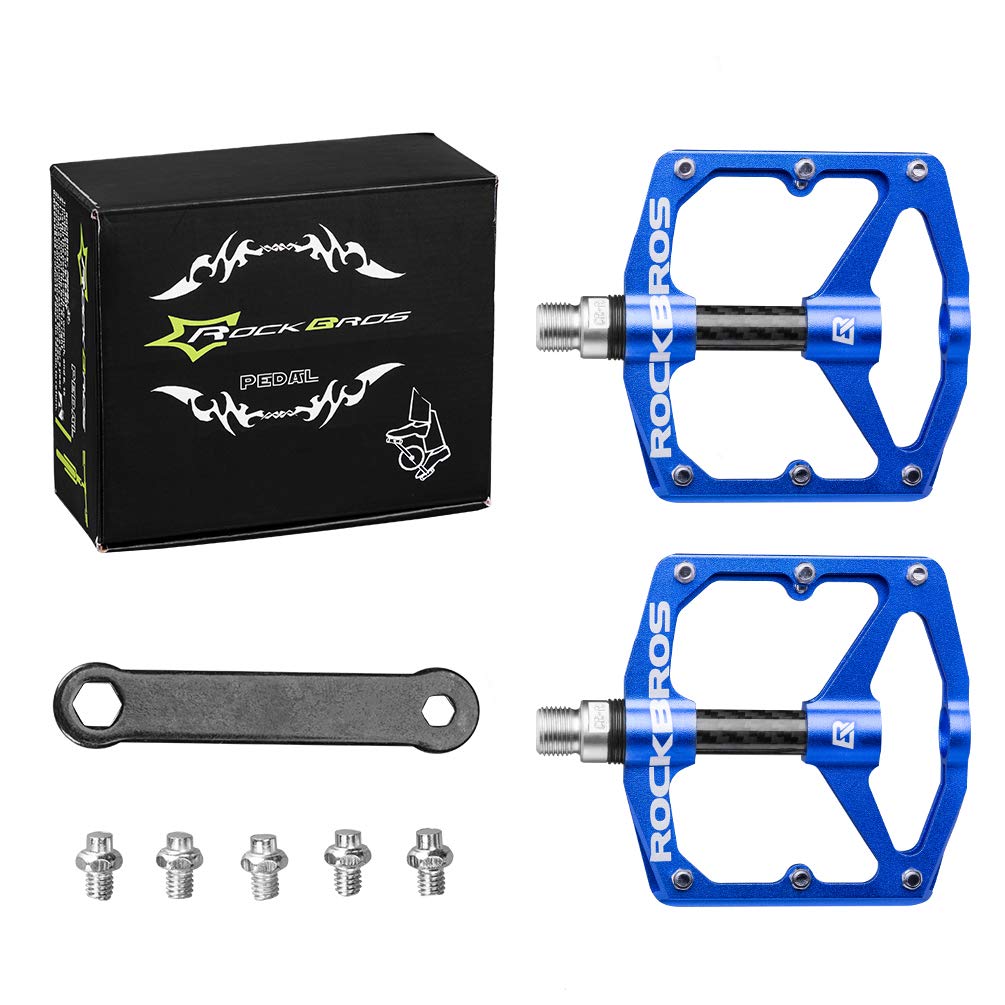 ROCKBROS Mountain MTB Bike Flat 9/16 Lightweight Carbon Fiber Sealed Bearing Pedals - ROCKBROS