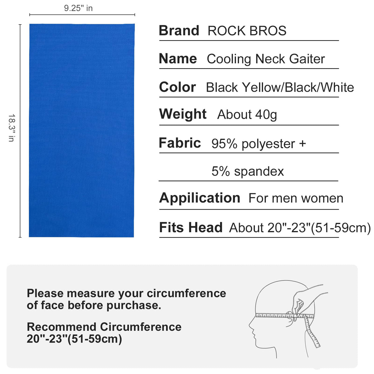 ROCKBROS Cooling Neck Gaiter Face Mask Fishing Scarf Face Cover for Men Women - ROCKBROS