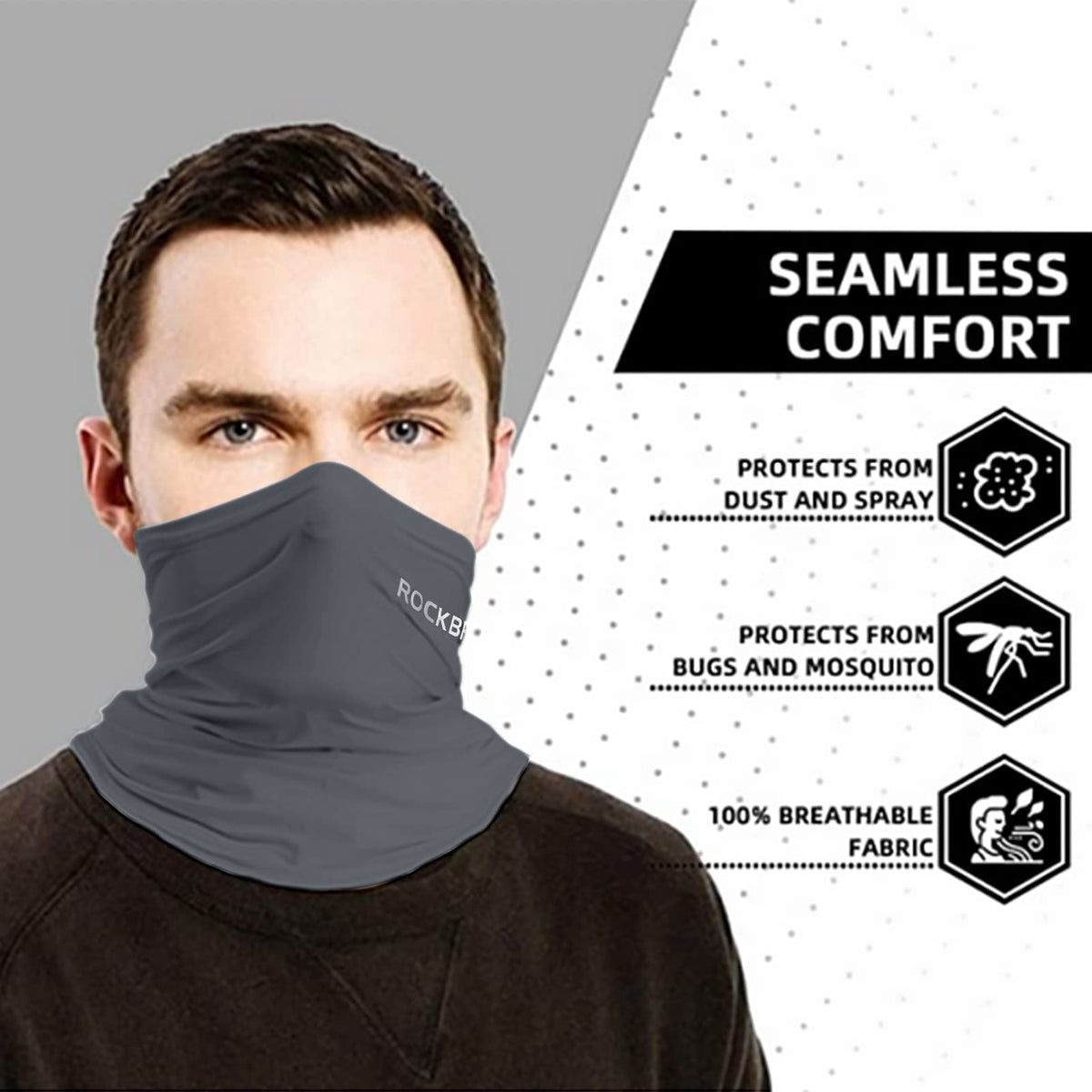 ROCKBROS Cooling Neck Gaiter Bandana Face Mask Summer Half Face Scarf for Cycling Fishing - ROCKBROS