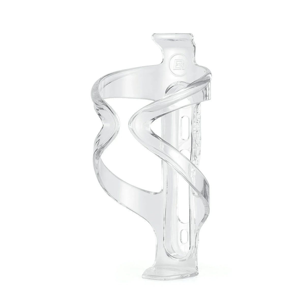 Clear plastic bottle cage with a unique design on a white background #Color_Clear White