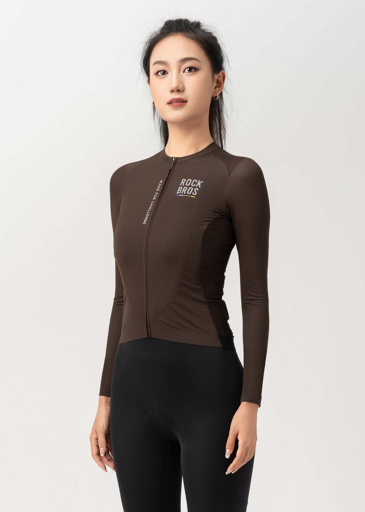 ROAD TO SKY Women's Cycling Long-Sleeved Jersey ¢ò Dark Brown