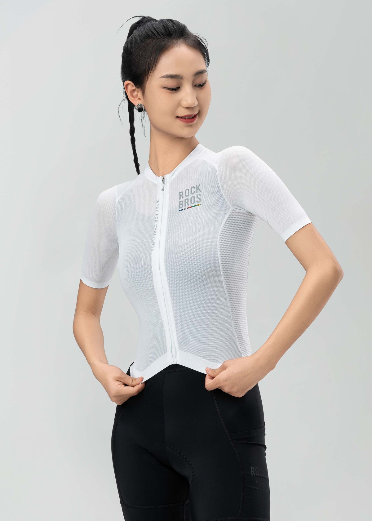 ROAD TO SKY Women's Cycling Short-Sleeved Jersey ¢ò White