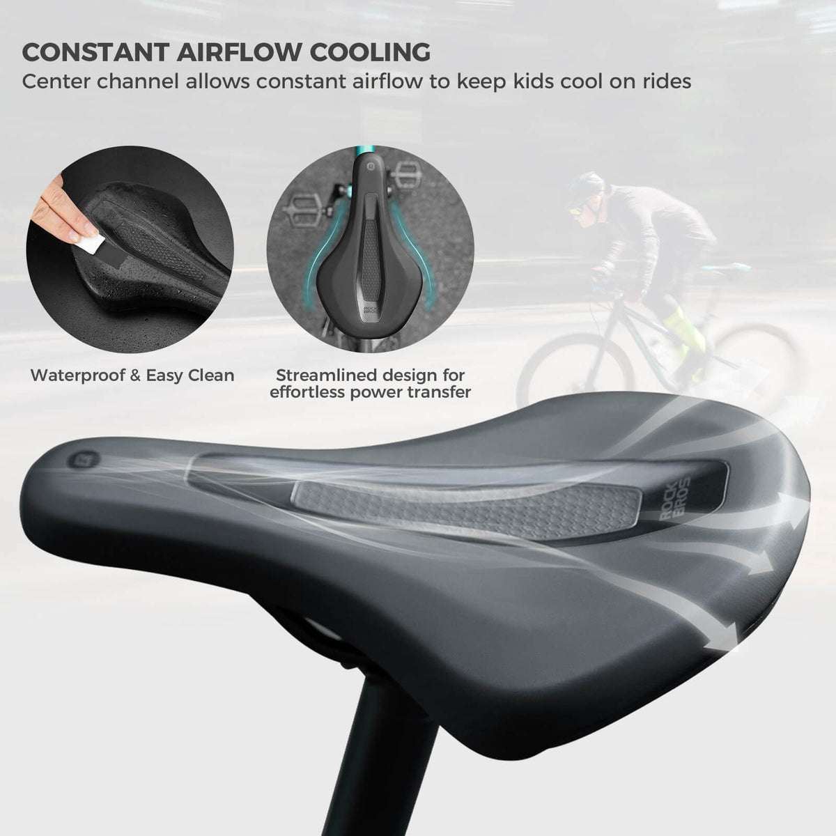 ROCKBROS Kids Bike Saddle – Comfort & Safety for Young Riders!