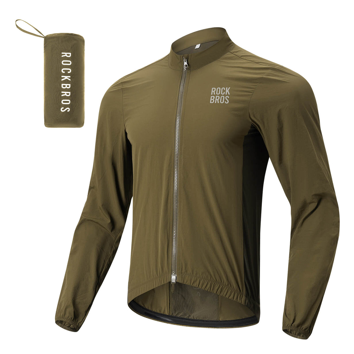 ROCKBROS Long-Sleeve Cycling Windbreaker Jacket – Ultimate Weather Protection! #Color_Brown