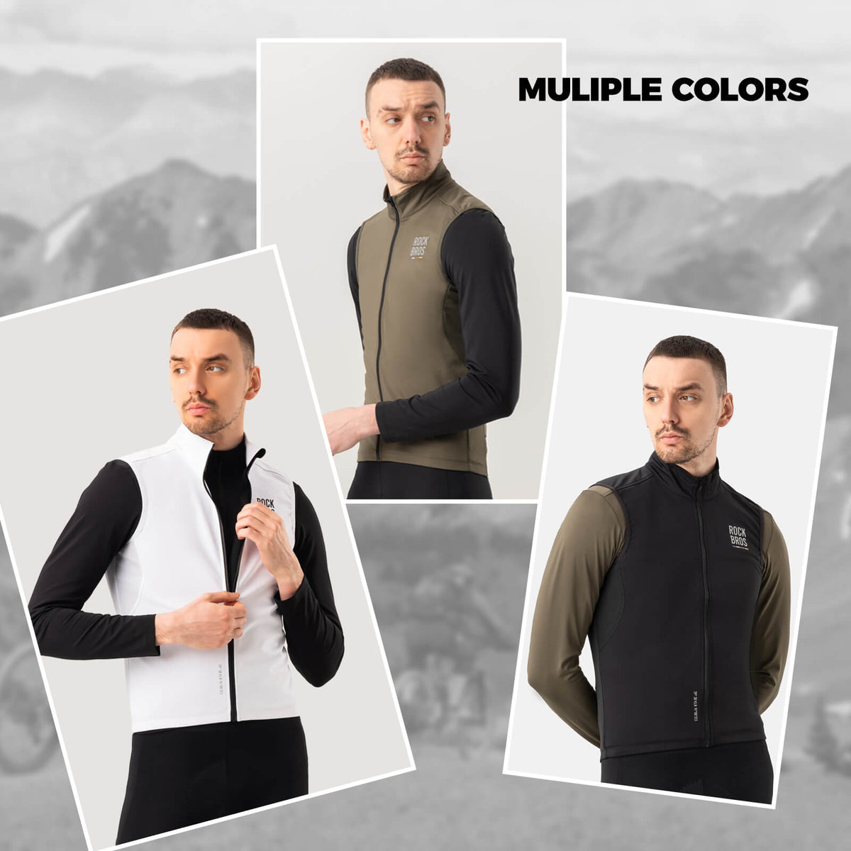 ROCKBROS Men¡¯s Cycling Vest, a windproof and lightweight gilet with UV protection, designed for spring and autumn cycling.