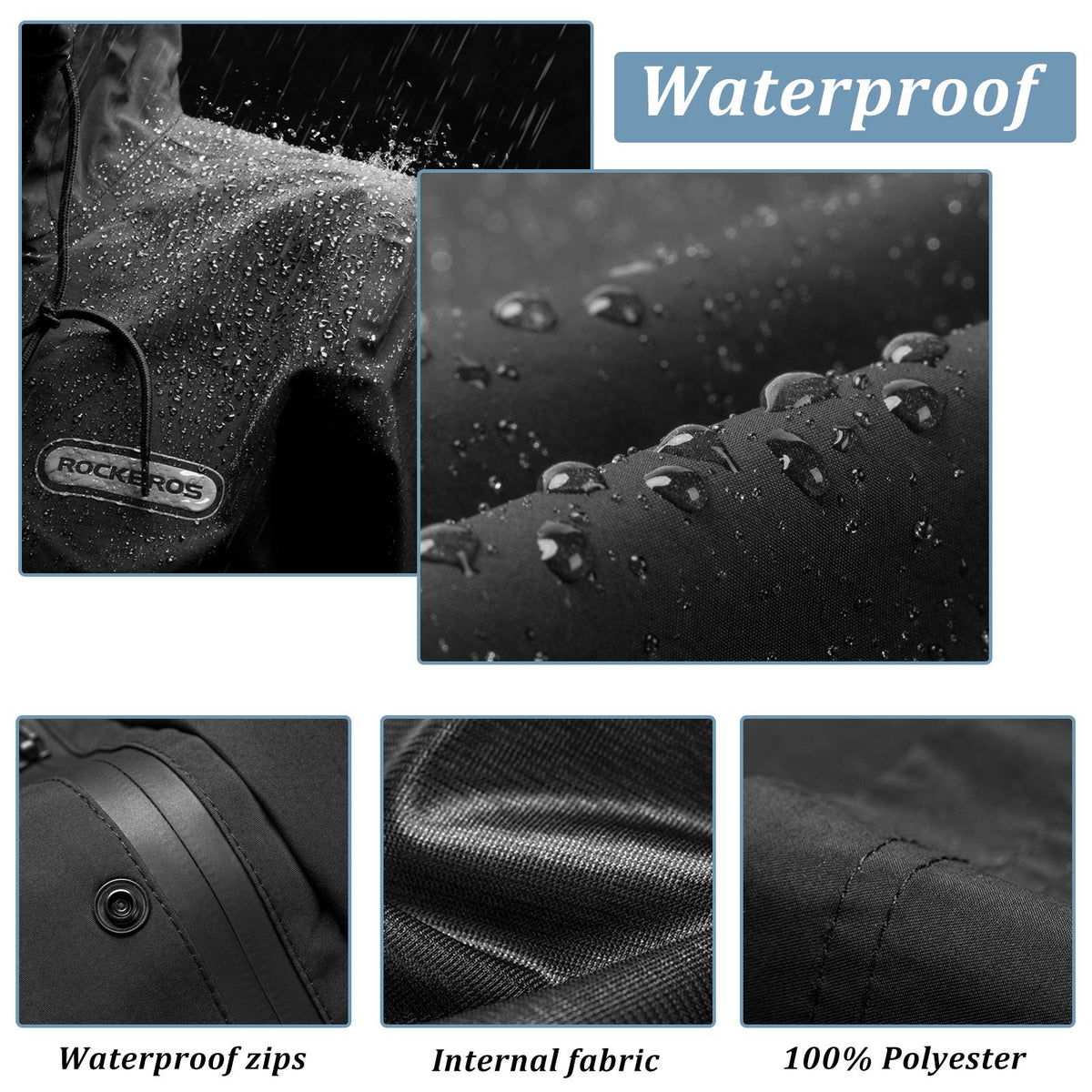 ROCKRBOS Waterproof Raincoat & Overtrousers for Men Women with Reflective