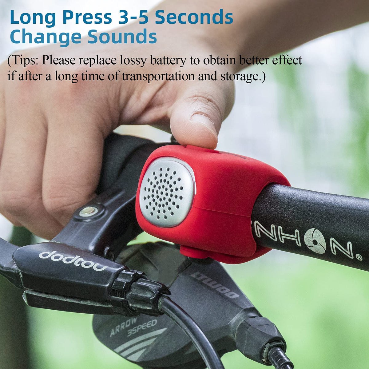 ROCKBROS Electric Bicycle Bells Loud Horn Ring Rainproof 3 Modes 90DB - ROCKBROS