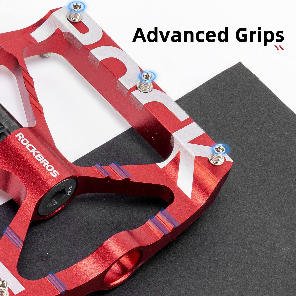 ROCKBROS Mountain Bike Pedals MTB BMX Pedals CNC Non-Slip Lightweight Aluminum Alloy Bicycle Pedals 9/16" - ROCKBROS