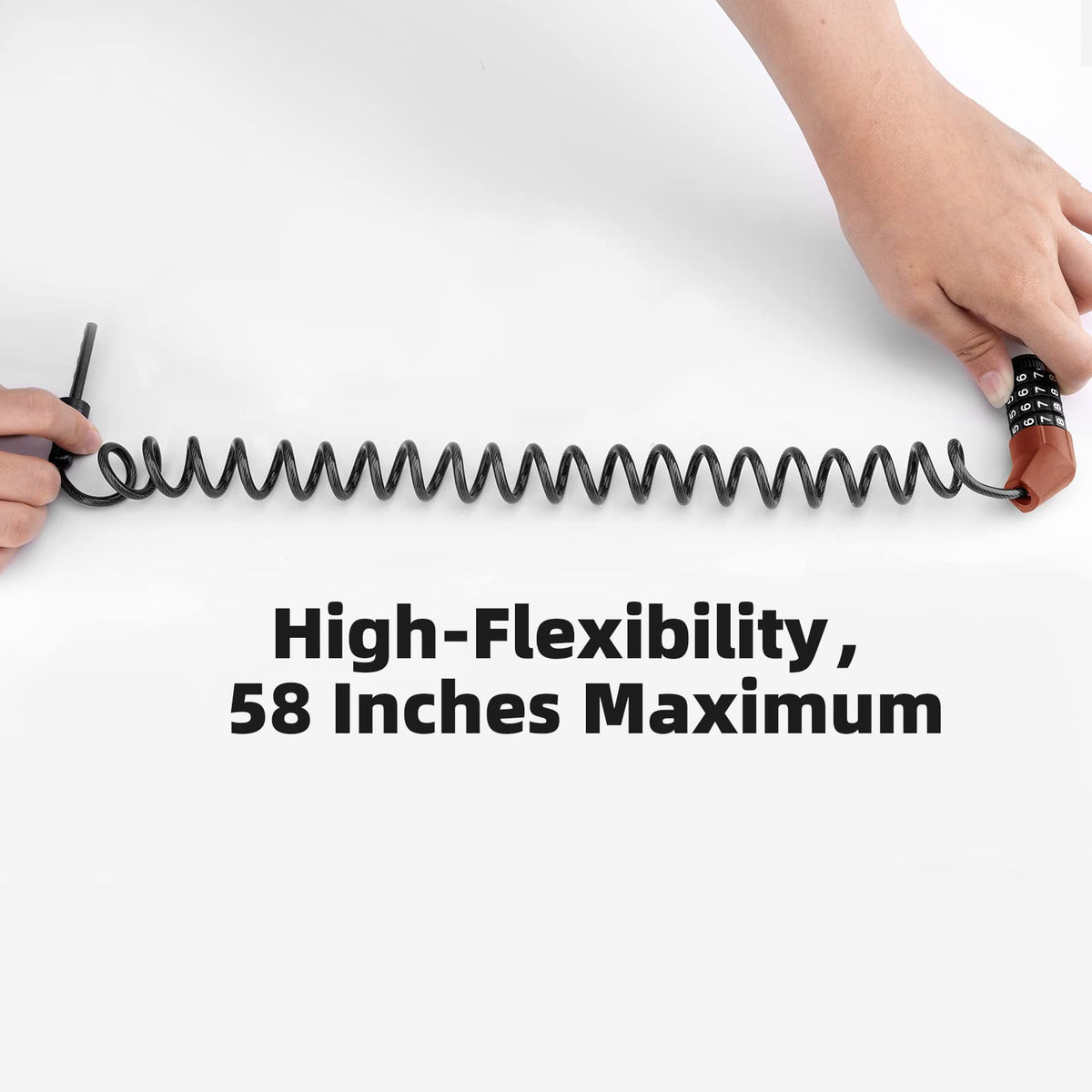 ROCKBROS Lightweight Helmet Lock, Resettable Combination Cable Lock for Bike & Luggage