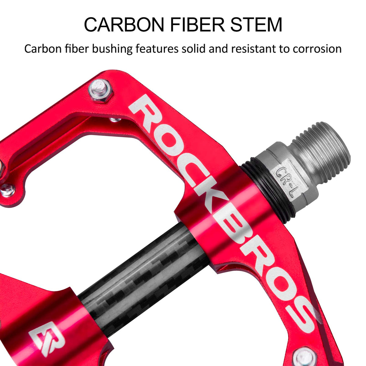 ROCKBROS Mountain MTB Bike Flat 9/16 Lightweight Carbon Fiber Sealed Bearing Pedals - ROCKBROS
