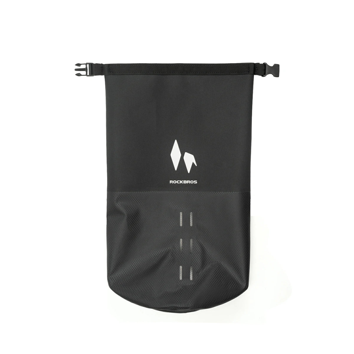 Waterproof front fork bike bag mounted on bicycle.