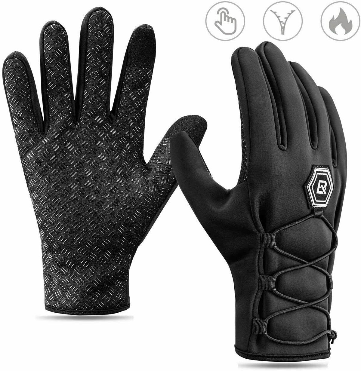 ROCKBROS Cycling Bike Gloves Winter Warm Mittens Touch Screen Windproof Waterproof - ROCKBROSUSA