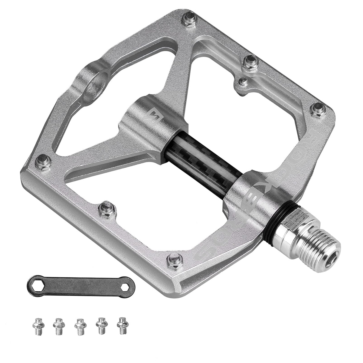 ROCKBROS Mountain MTB Bike Flat 9/16 Lightweight Carbon Fiber Sealed Bearing Pedals - ROCKBROS