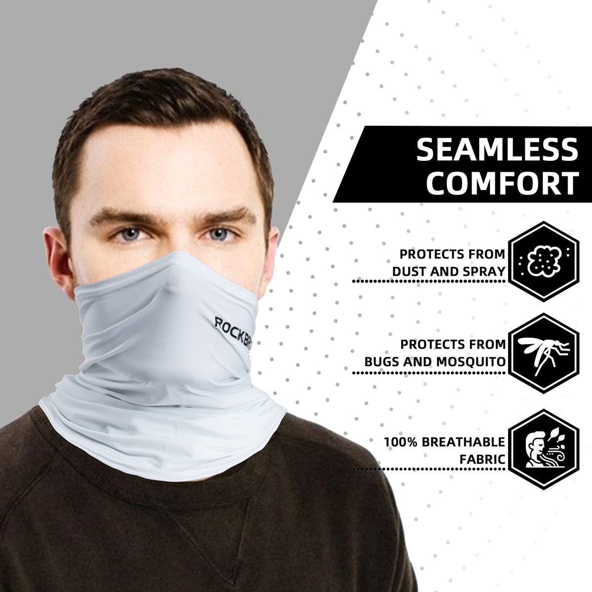 ROCKBROS Cooling Neck Gaiter Bandana Face Mask Summer Half Face Scarf for Cycling Fishing - ROCKBROS