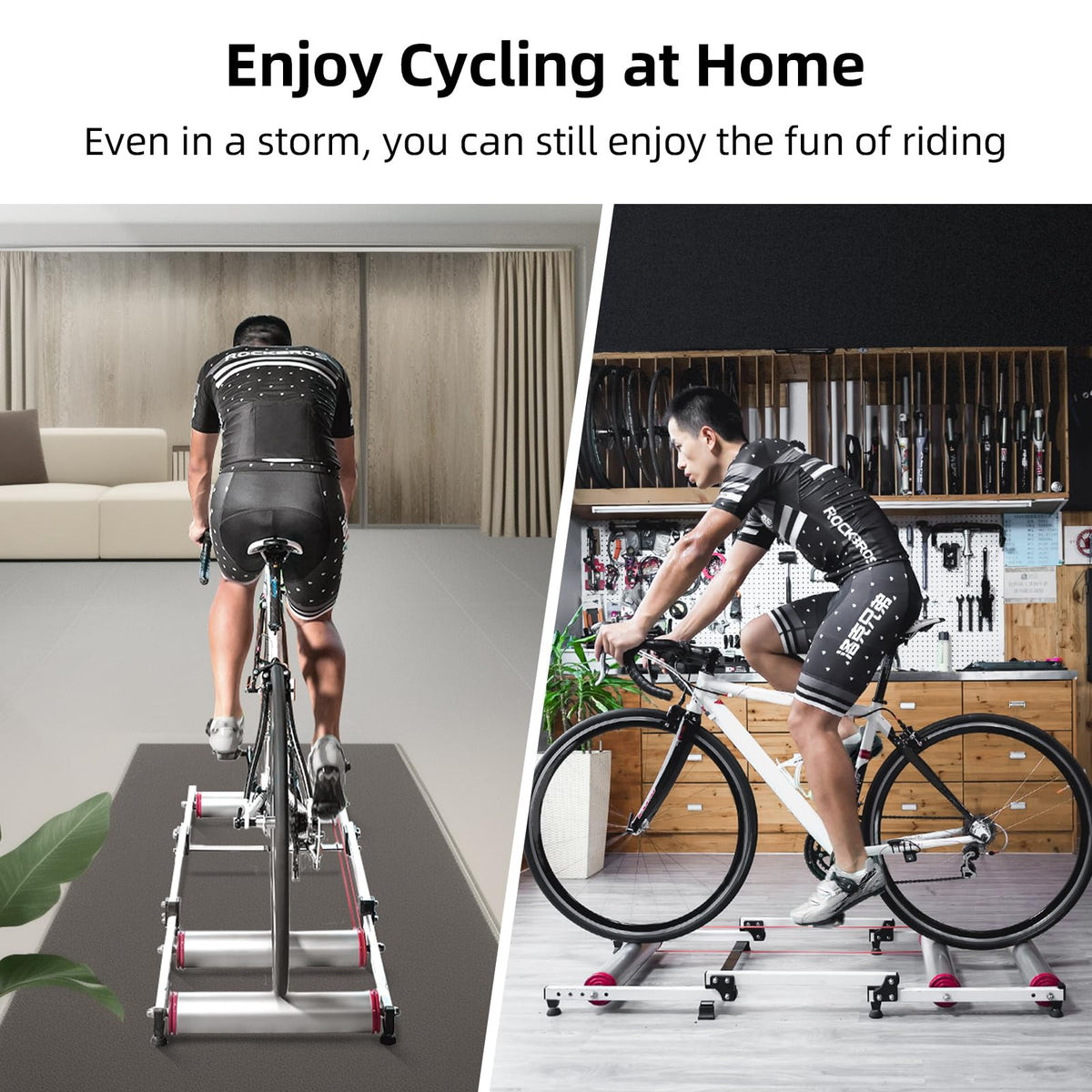 ROCKBROS Bike Rollers Adjustable Bike Trainer Stand Foldable - ROCKBROS