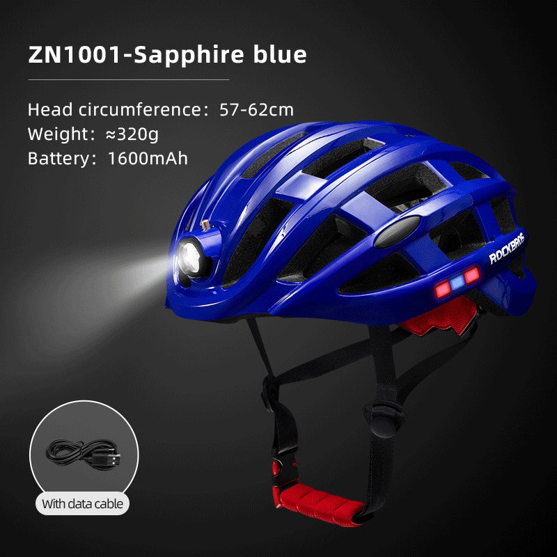 ROCKBROS Cycling Helmet with 3 Lighting Modes for Visibility#color_blue