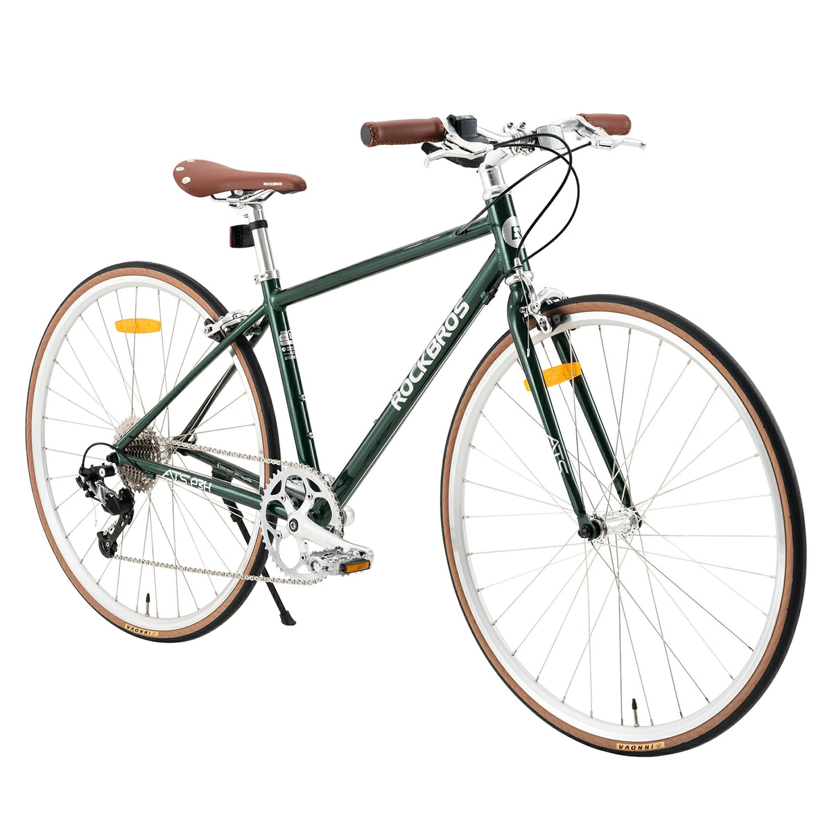 Side view of ATS Classic 700C Road Bike in green #color_green