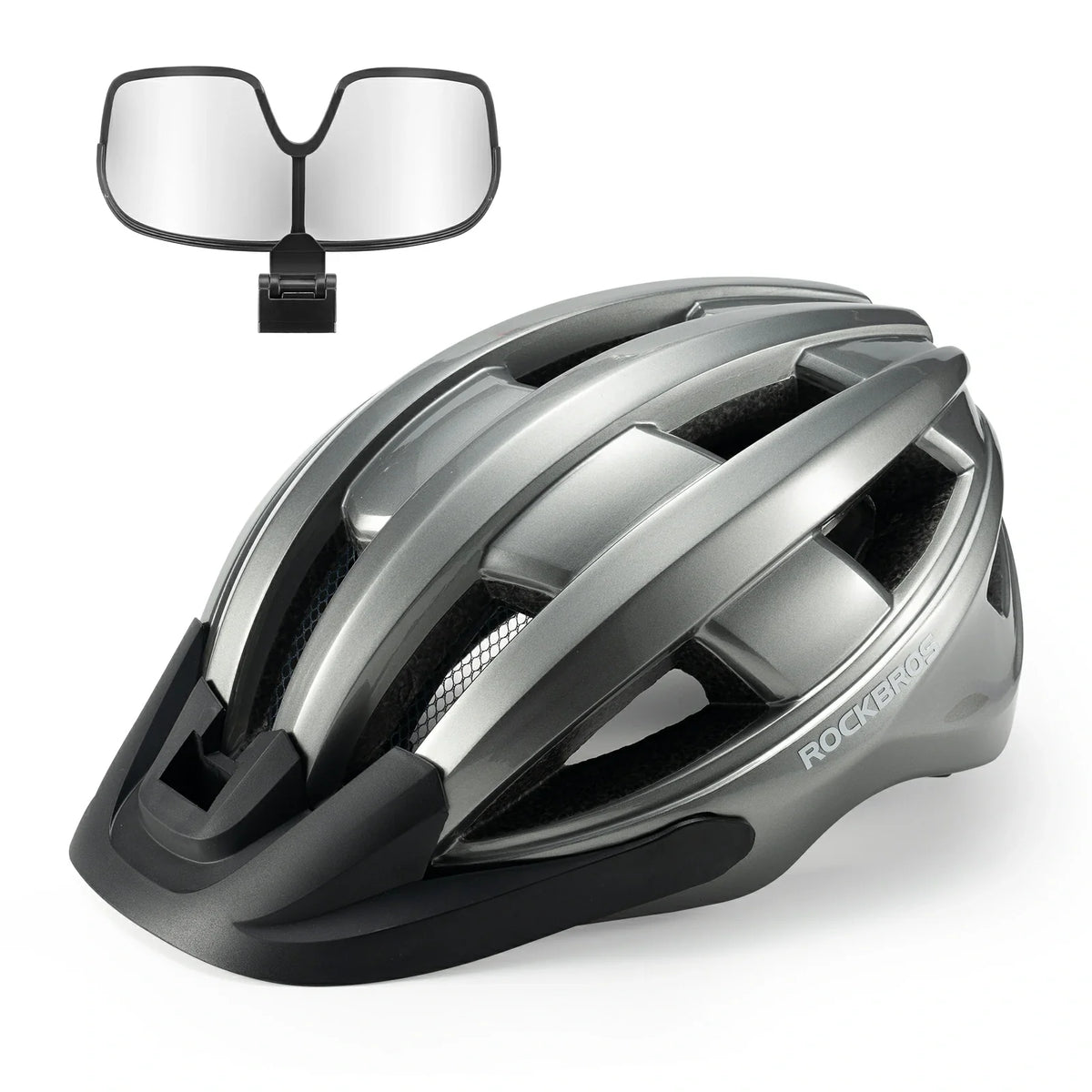 Helmet for cycling with photochromic visor and USB light#Color_Gray