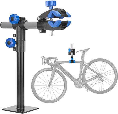 Bicycle repair stand with a bicycle on a white background