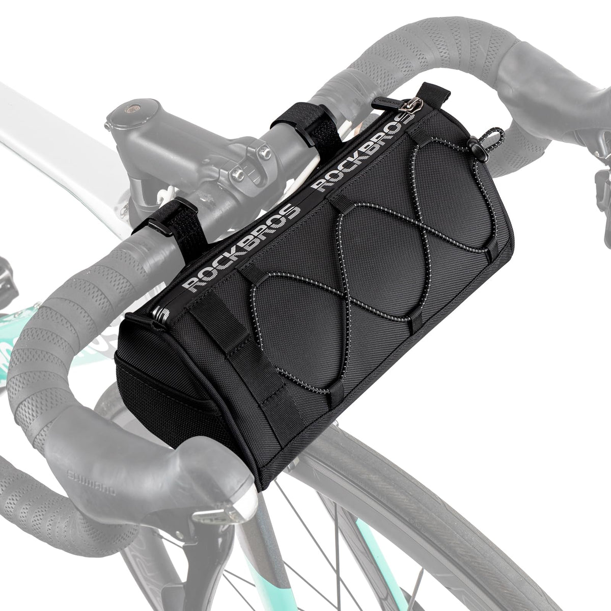 ROCKBROS 1.5L Bike Handlebar Bag - Reflective Front Handlebar Bag for MTB Road Bikes