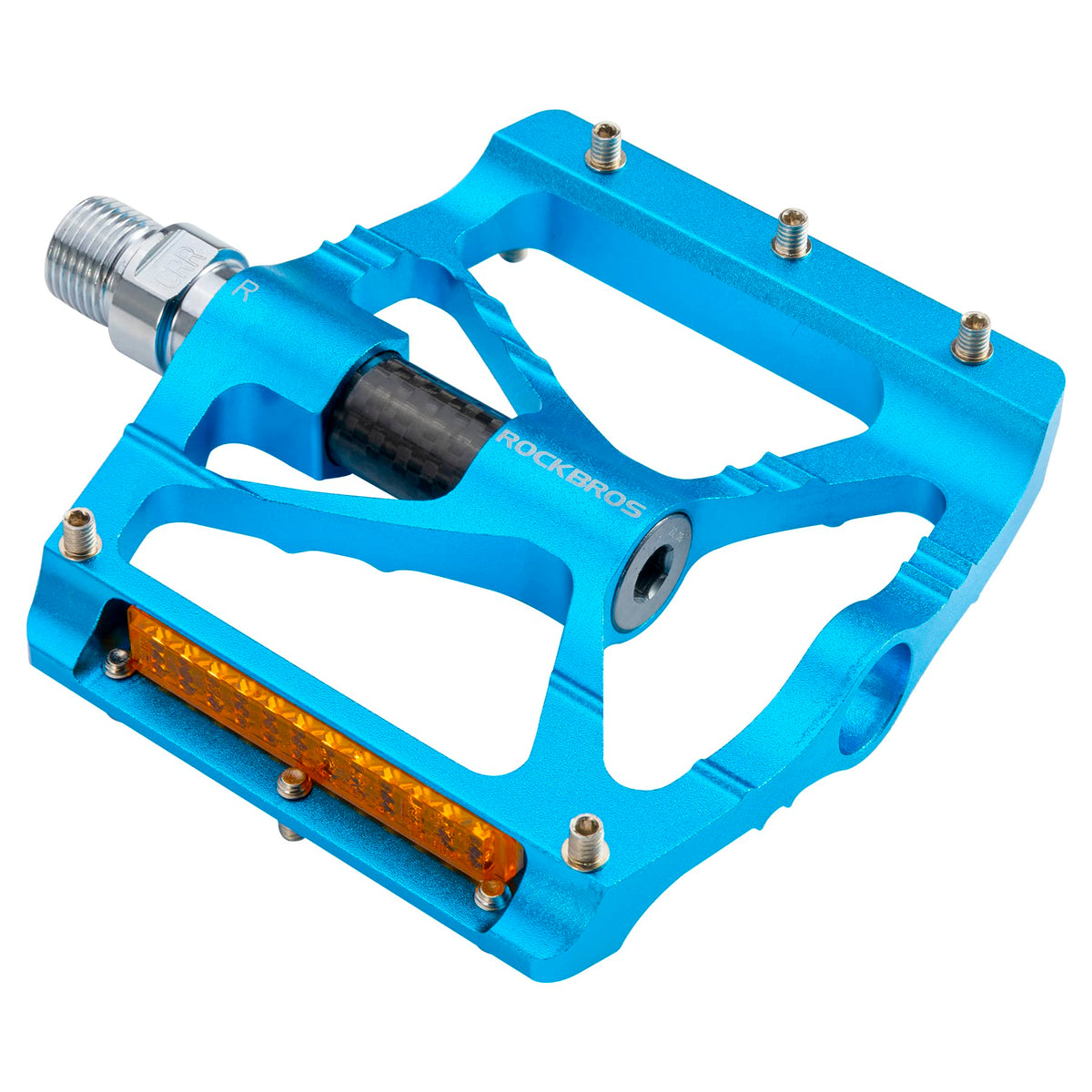 ROCKBROS Mountain Bike Pedals MTB Reflective Pedals CNC Non-Slip Lightweight Aluminum Alloy Bicycle Pedals - ROCKBROS