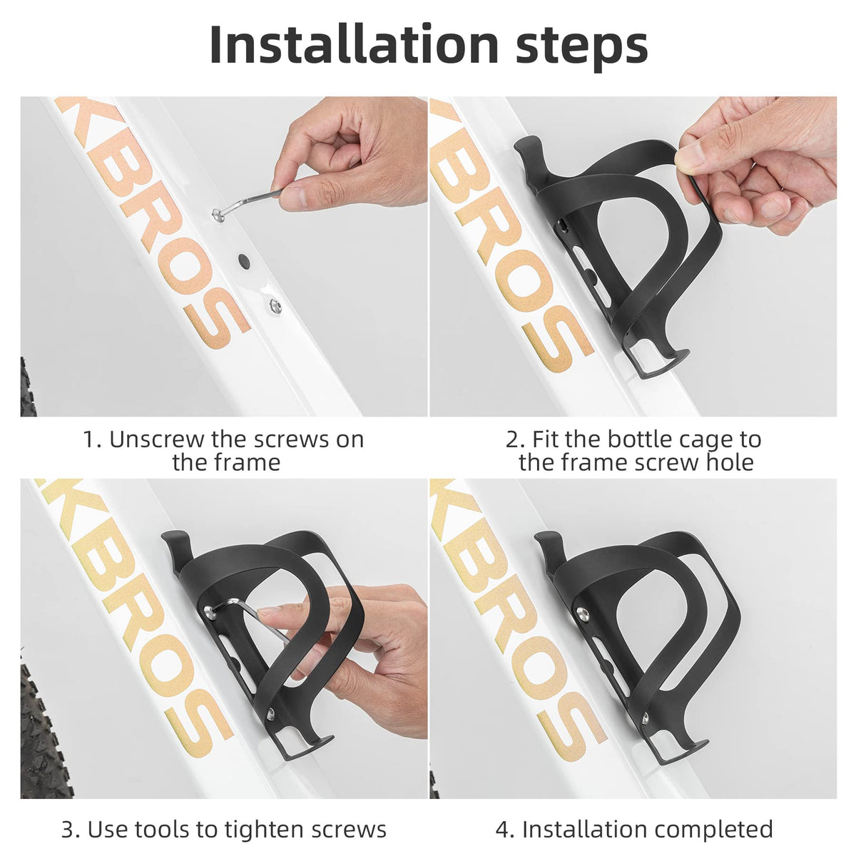 ROCKBROS Lightweight Alloy Aluminum Bike Water Bottle Cage - Secure Hold Bicycle Bottle Bracket