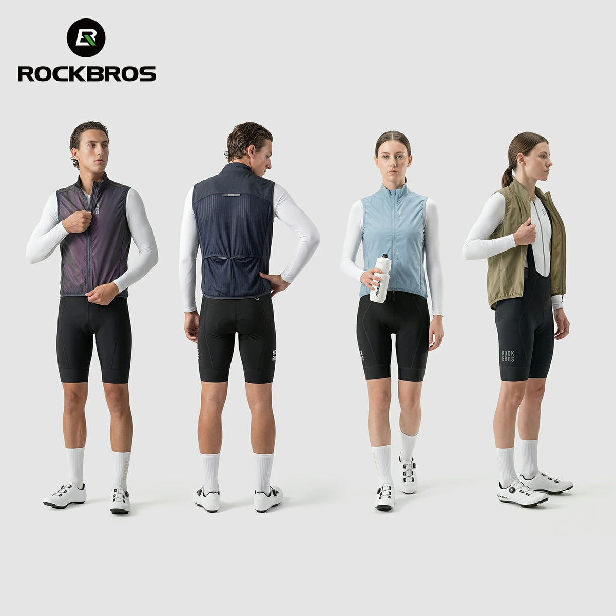 close up of the high quality zipper and chin guard on a cycling vest