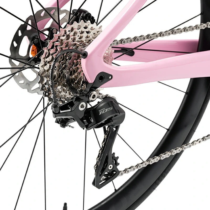 PGZ - Bicicleta de carretera de fibra de carbono – Rosa