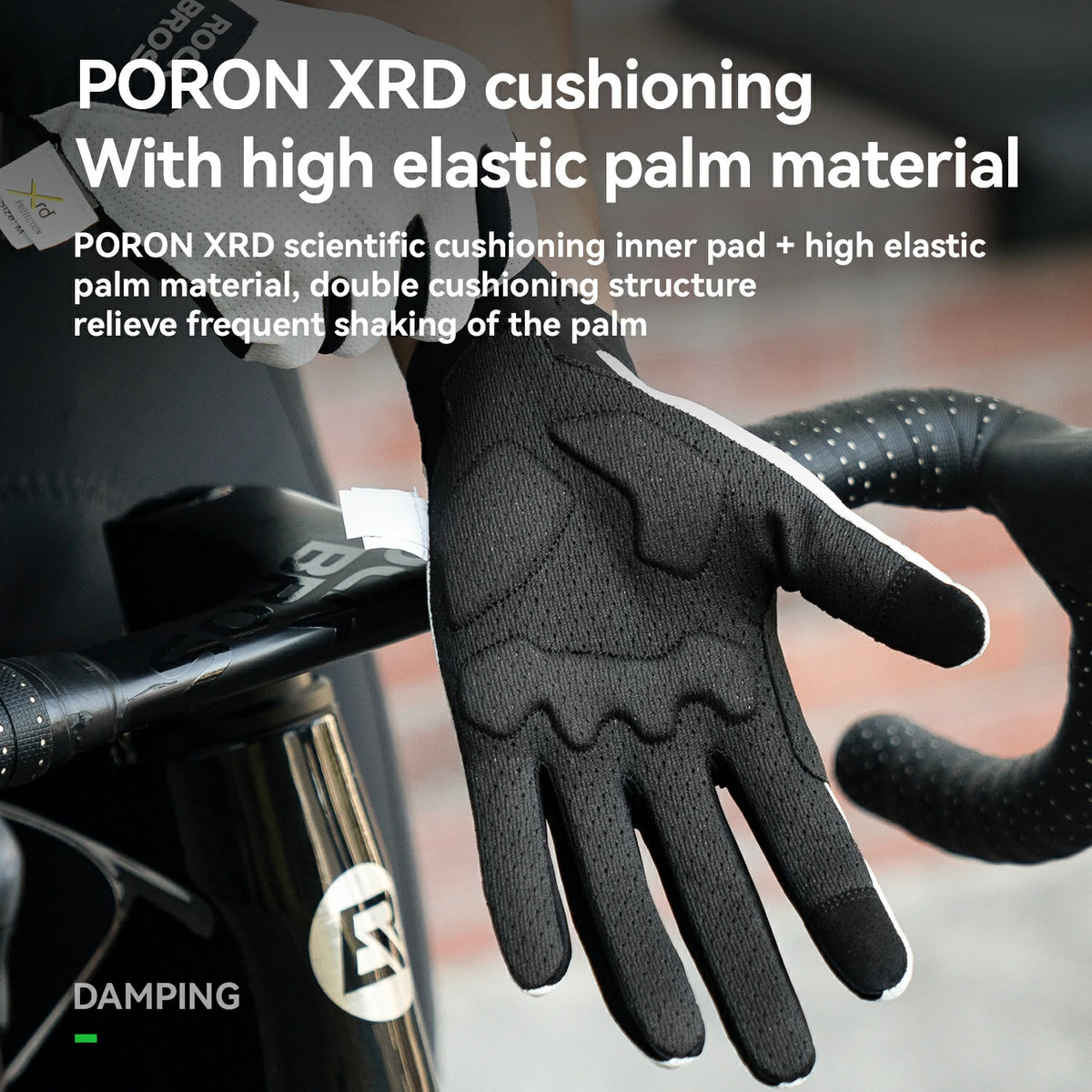 Full Finger Bike Gloves Breathable Touch screen with PORON® XRD Cushioning