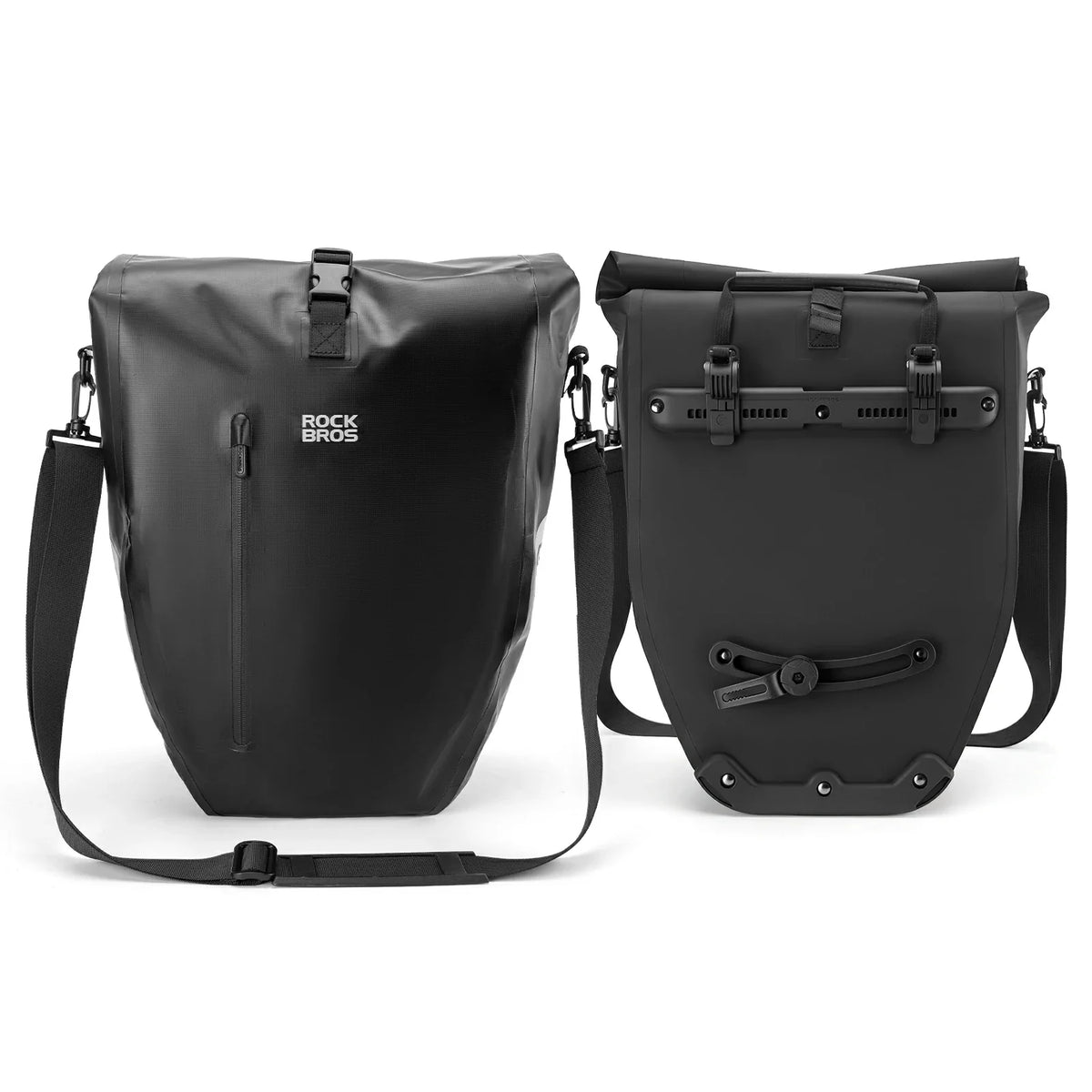 Fully waterproof bike pannier bag 20L in black#Color_black