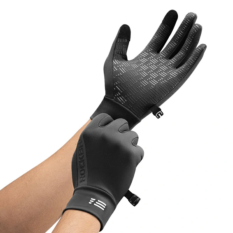 Touchscreen winter gloves for cycling#color_black