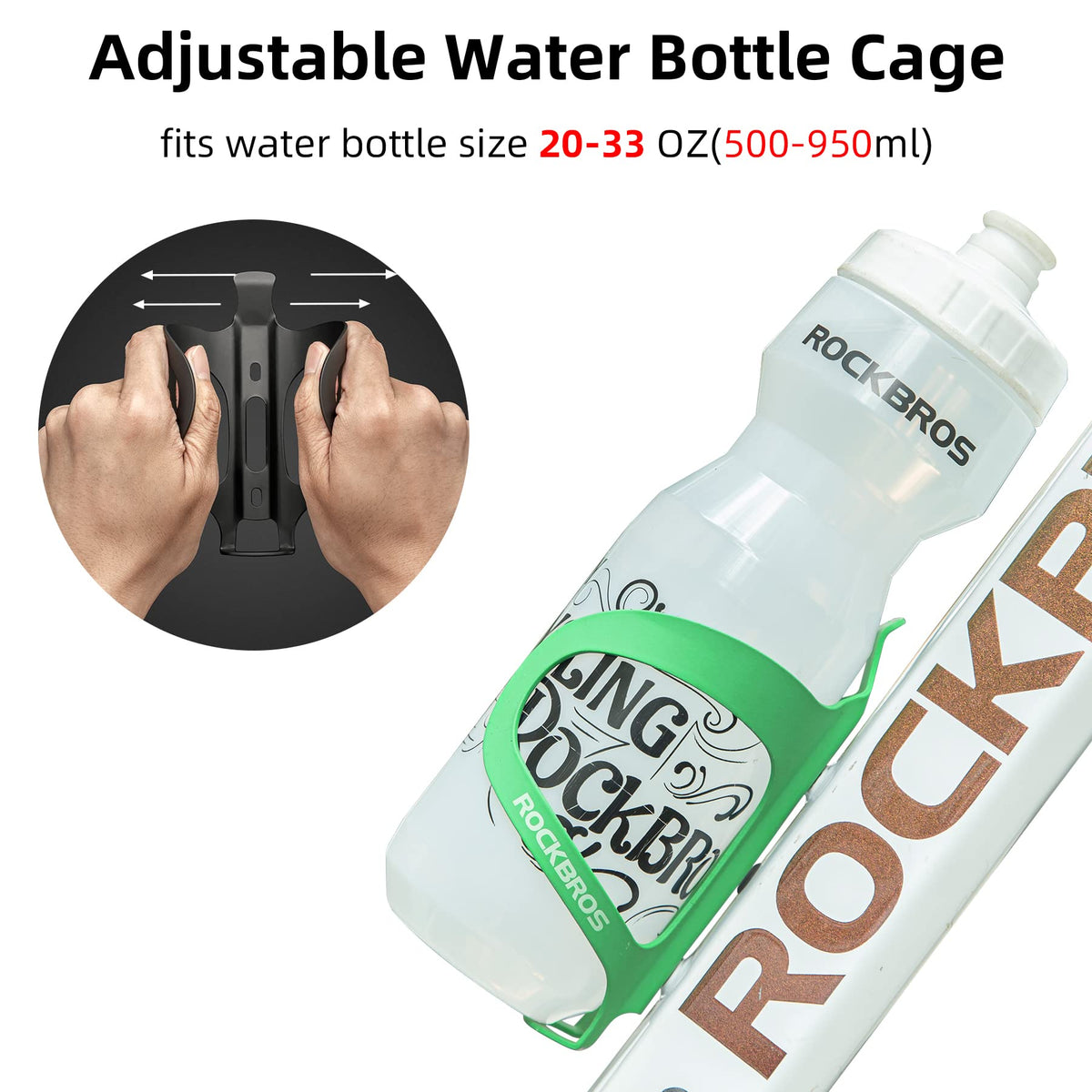 ROCKBROS Lightweight Alloy Aluminum Bike Water Bottle Cage - Secure Hold Bicycle Bottle Bracket
