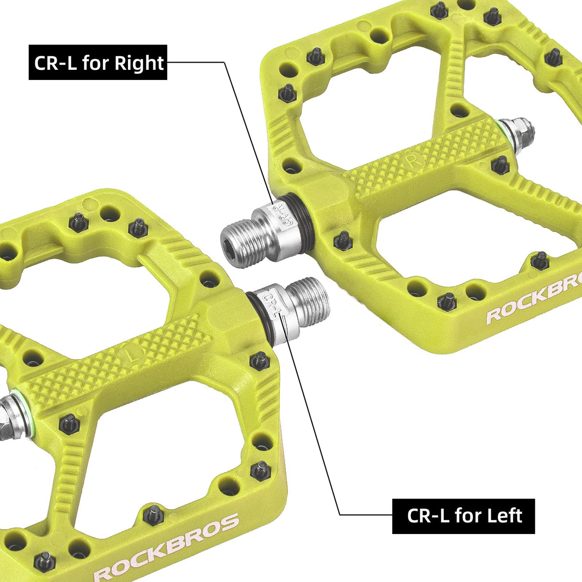 ROCKBROS Mountain Bike Pedals Flat MTB Pedals Nylon Fiber Bicycle Platform Pedals - ROCKBROS