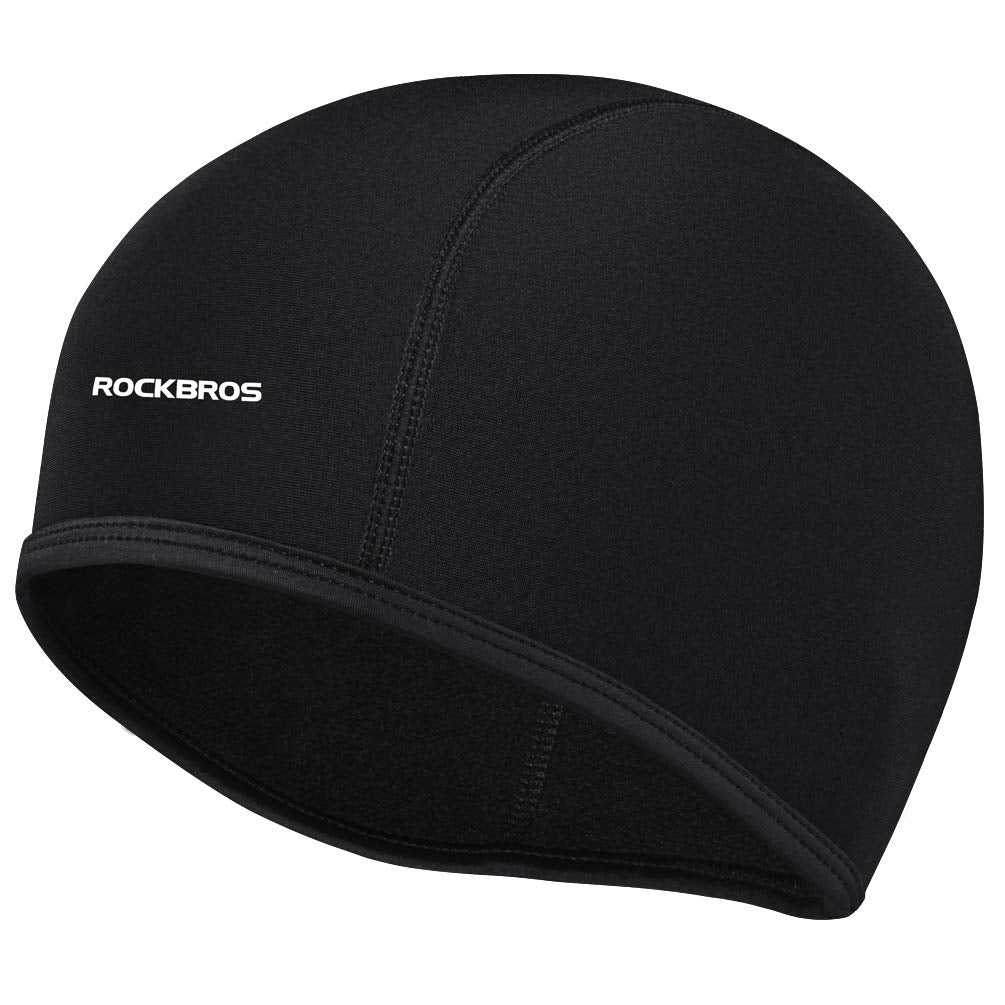 ROCKBROS Skull Cap Men's Winter Cycling Cap Windproof Warm Fleece Thermal Hat Helmet Liner Caps Black for Hiking Skiing Riding