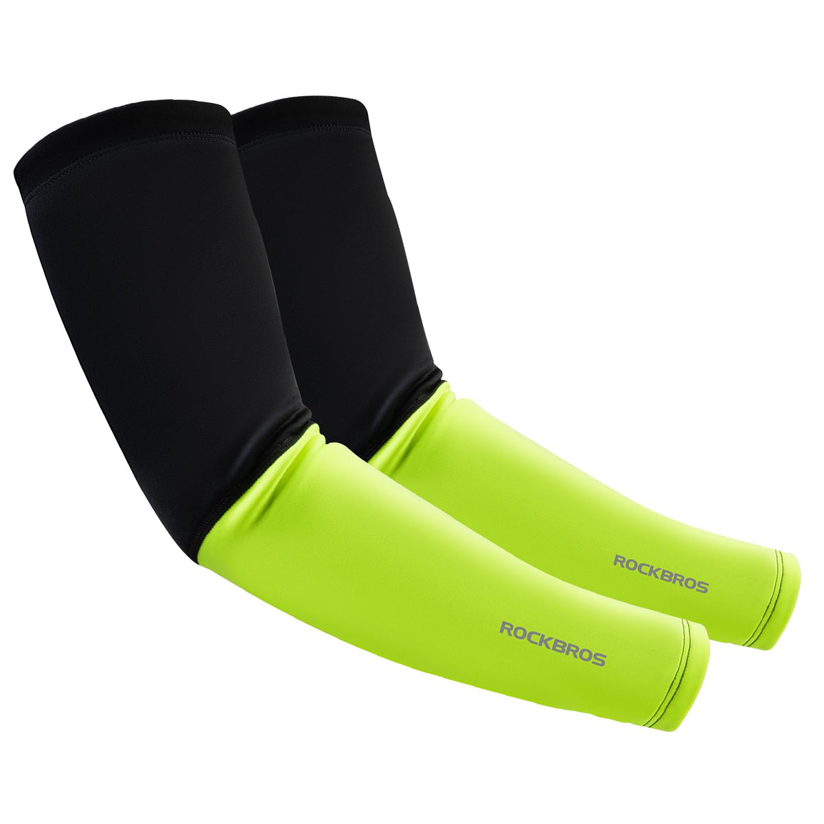 Manguitos Térmicos de Compresión ROCKBROS para Hombre, Mangas de Ciclismo para Actividades al Aire Libre en Invierno