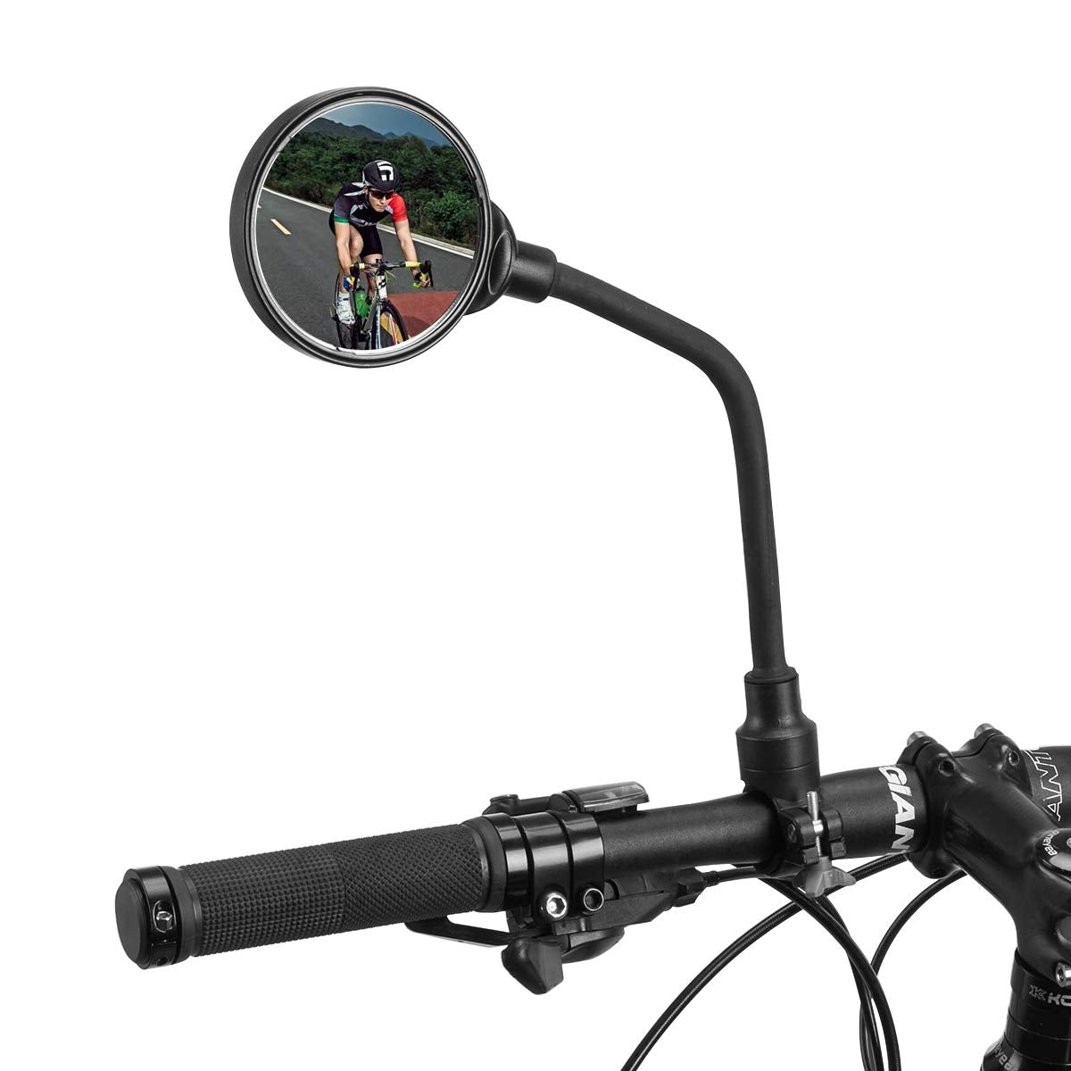 ROCKBROS Espejo de bicicleta HD ajustable 360°, gran angular convexo para hombres y mujeres