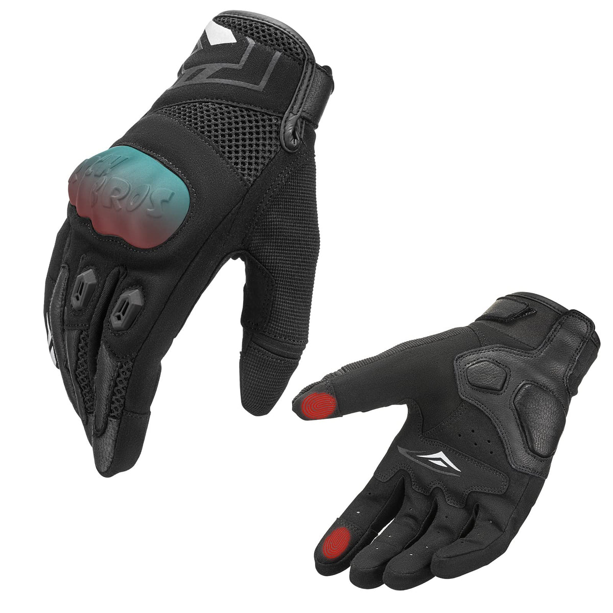 Guantes de moto de verano ROCKBROS - Guantes transpirables con nudillos duros y pantalla táctil para hombre y mujer