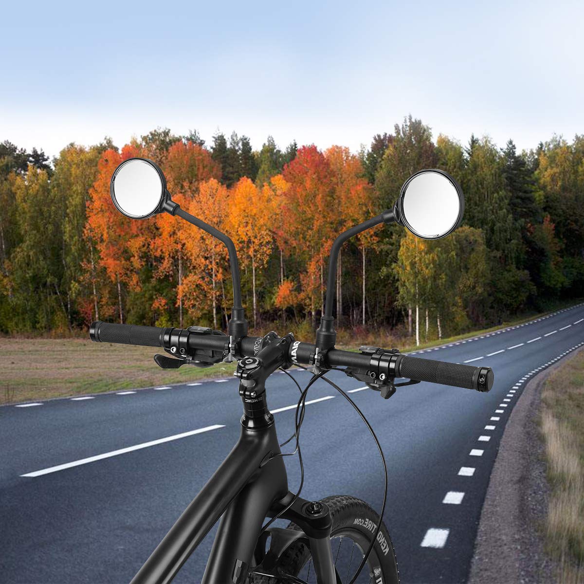 ROCKBROS Espejo de bicicleta HD ajustable 360°, gran angular convexo para hombres y mujeres