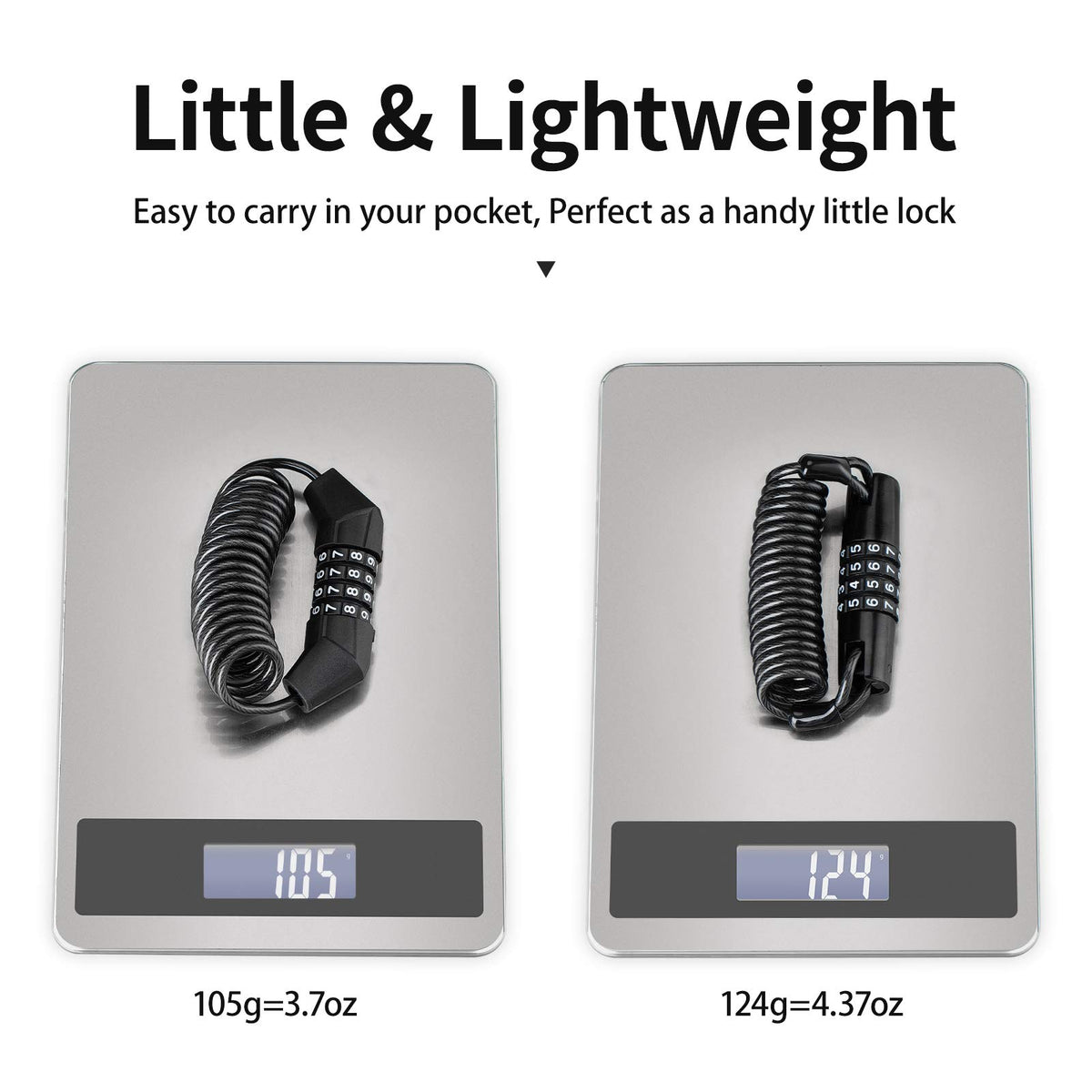 ROCKBROS Retractable Luggage Helmet Lock 4 Digit Little Black, 2Pcs - ROCKBROS