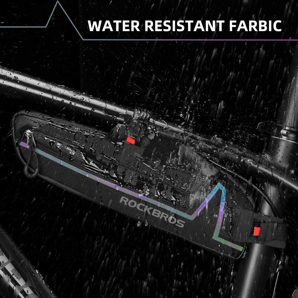 ROCKBROS Water Resistant Bike Triangle Frame Bag, Colorful Reflective 1.5L - ROCKBROS