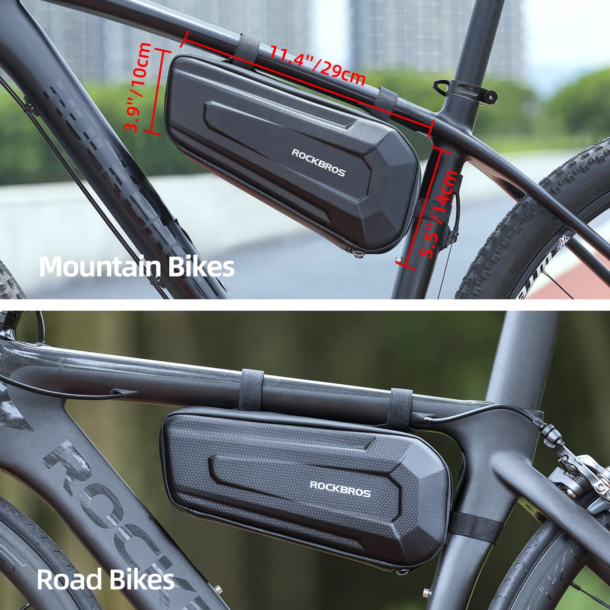 ROCKBROS 1.5L/2.5L Water-Resistant EVA Bike Frame Bag, Under Top Tube Triangle Storage - ROCKBROS