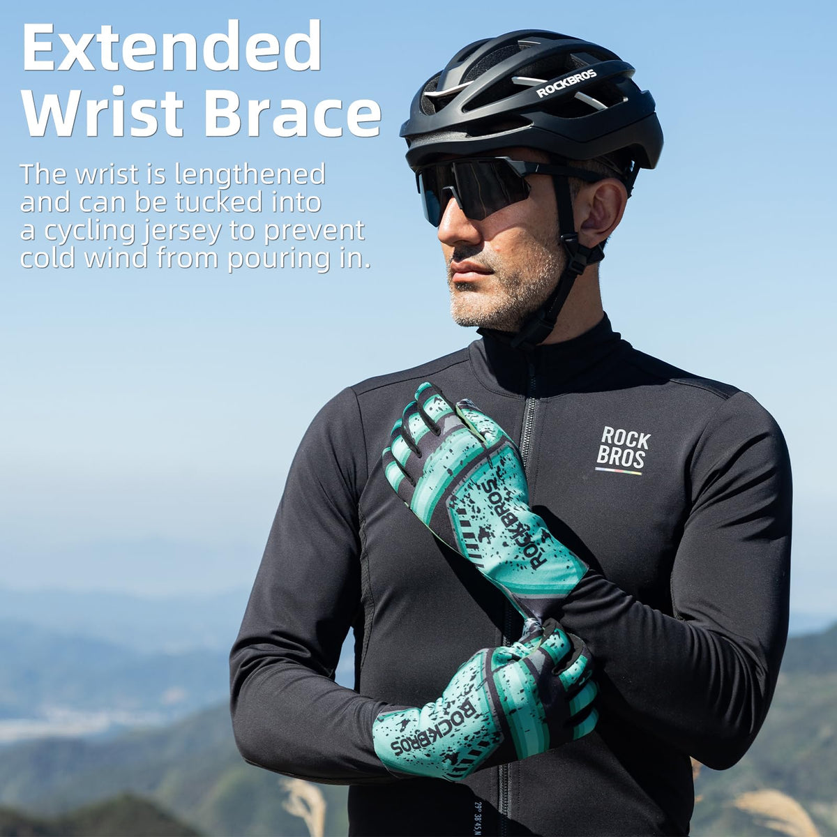 ROCKBROS Winter Cycling Gloves Men’s Thermal Windproof Full Finger MTB Gloves