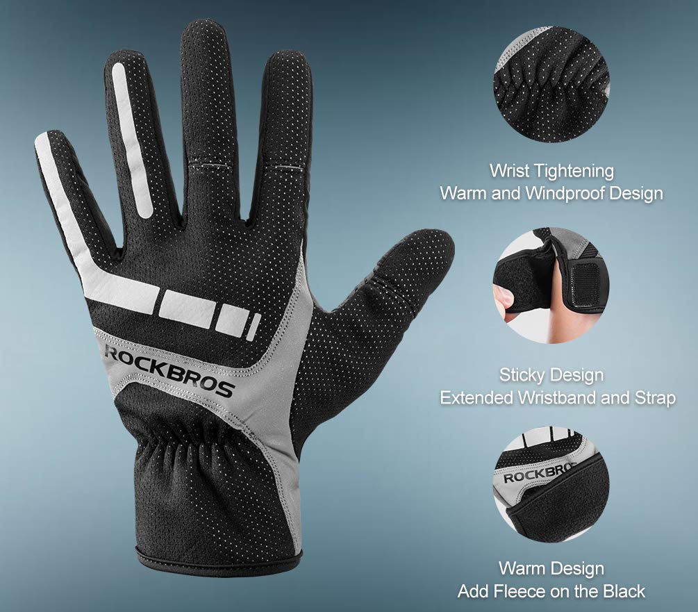 Guantes de Ciclismo Largos ROCKBROS para Hombre, Guantes para Motocicleta y Bicicleta de Montaña