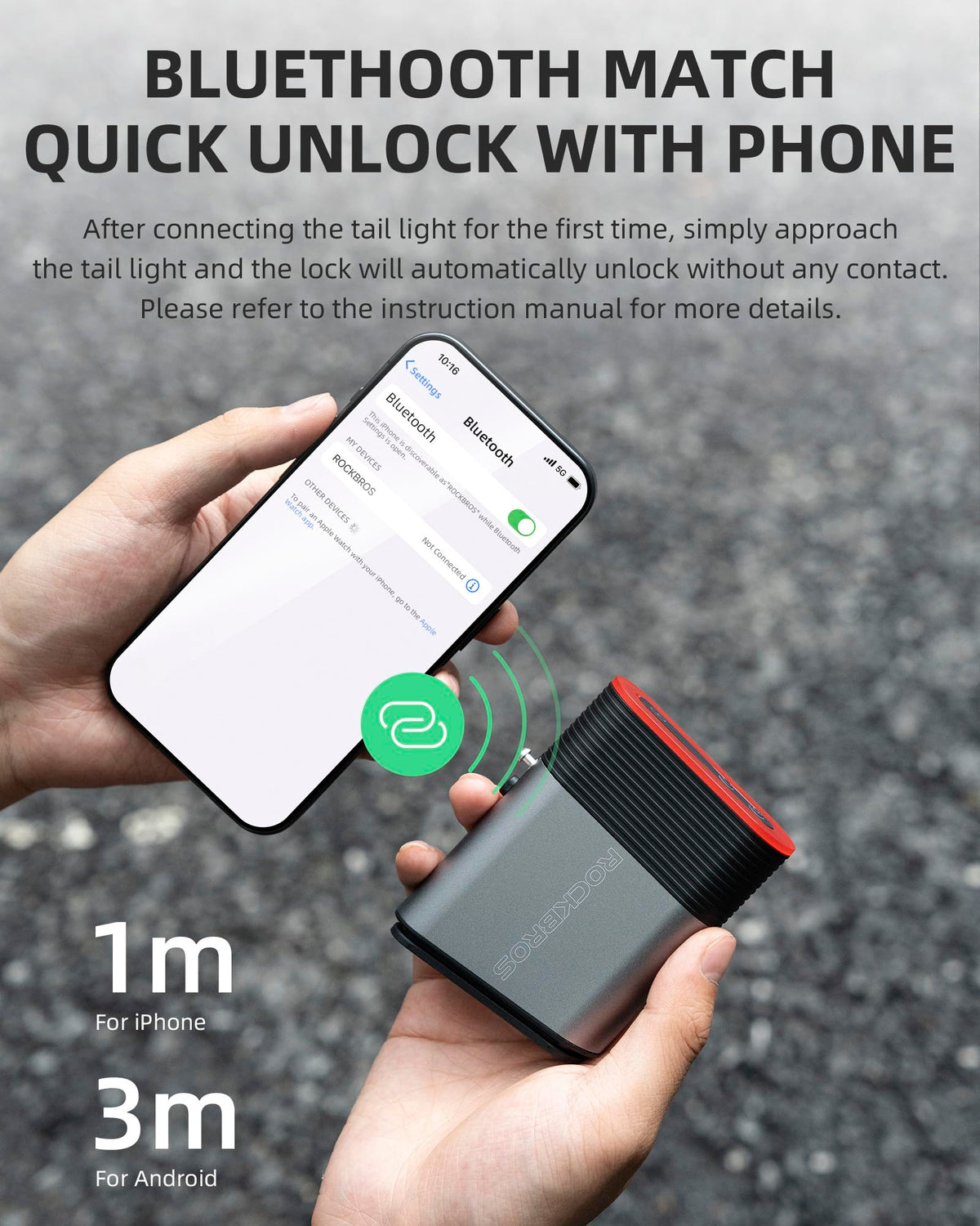 ROCKBROS Smart Bluetooth Lock Light Brake Sensing 5 Modes Diurnal Light - ROCKBROS