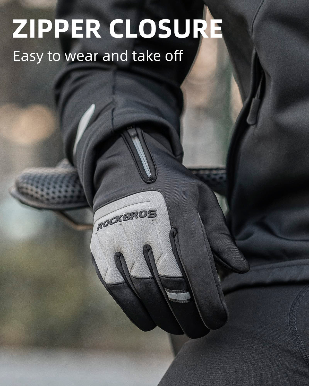 Guantes de Nieve Térmicos ROCKBROS de Ciclismo de Invierno para Correr y Esquiar con Pantalla Táctil para Deportes al Aire Libre
