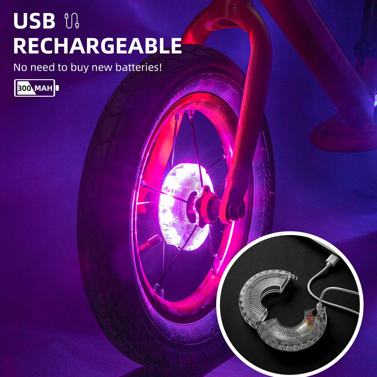 Bike Wheel Light USB