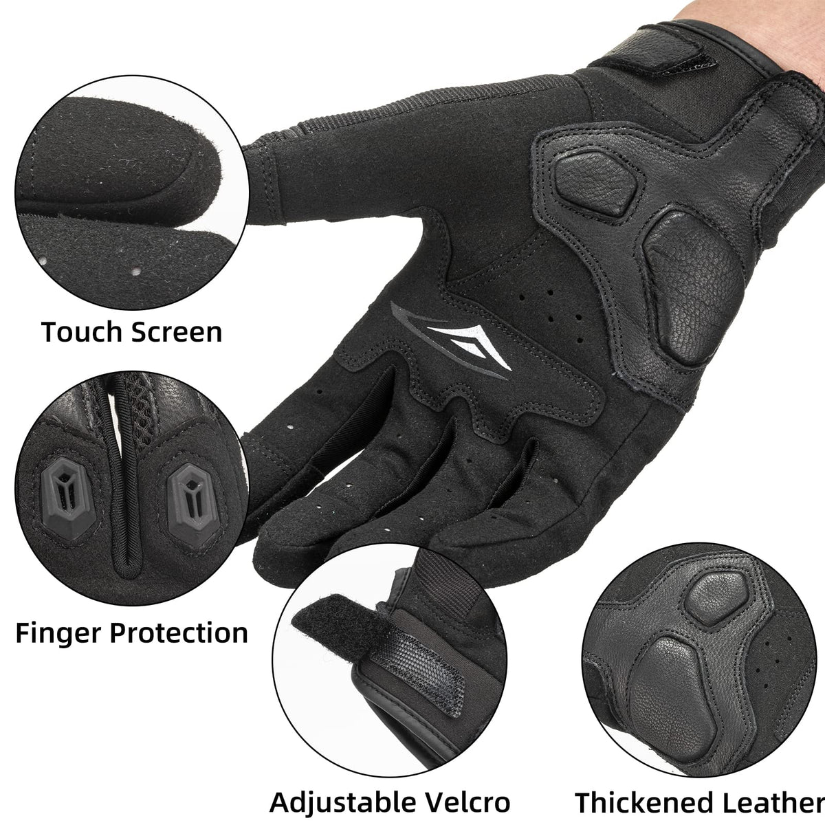 Guantes de moto de verano ROCKBROS - Guantes transpirables con nudillos duros y pantalla táctil para hombre y mujer